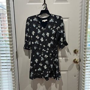 LOFT Black Dress with Subtle Pattern